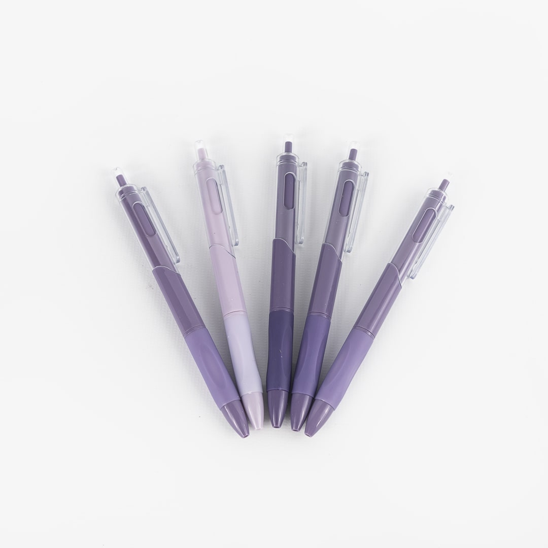 KIT DE BOLIGRAFO TONOS VIOLETAS DE GEL  5PCS