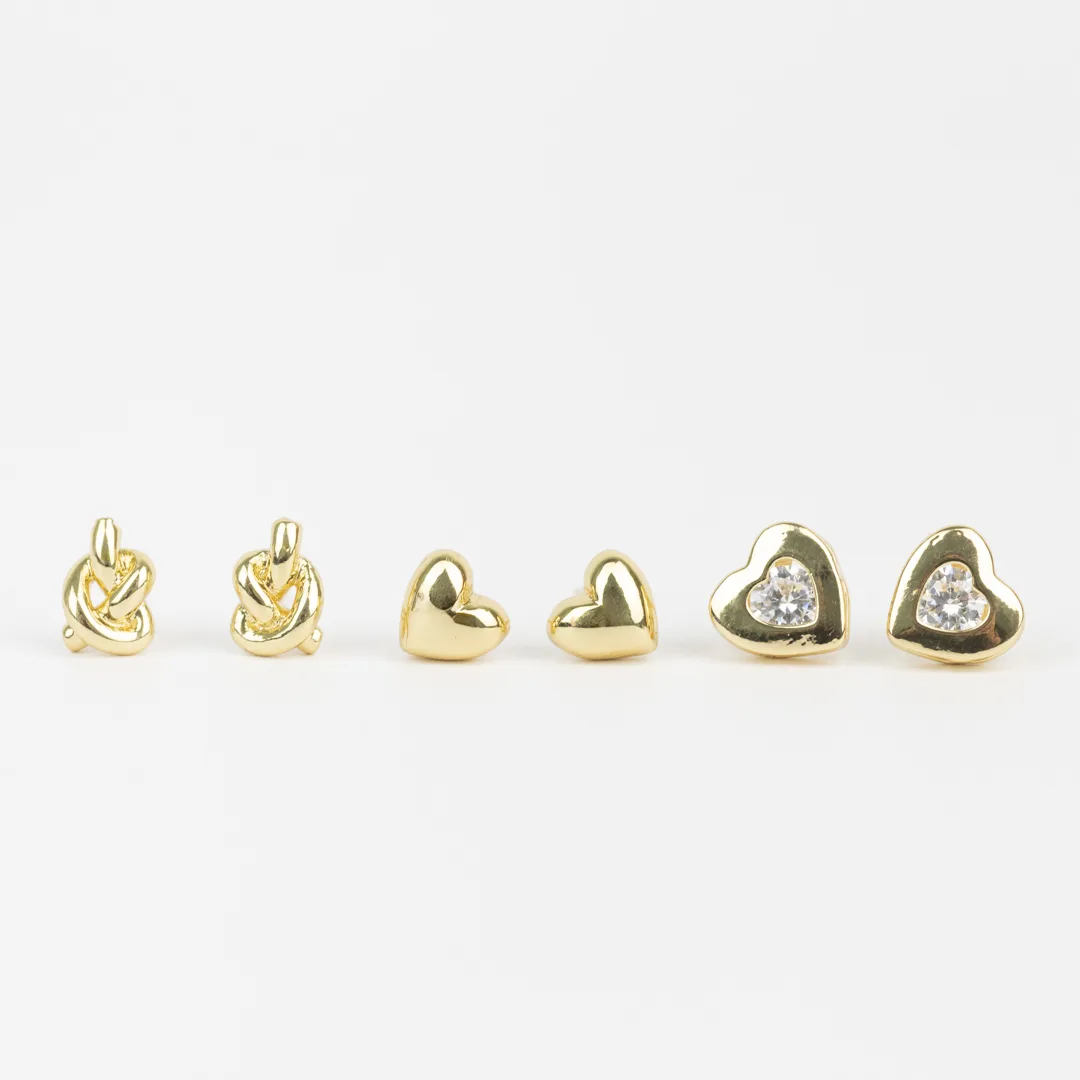 KIT DE 3 AROS BAÑADOS EN ORO