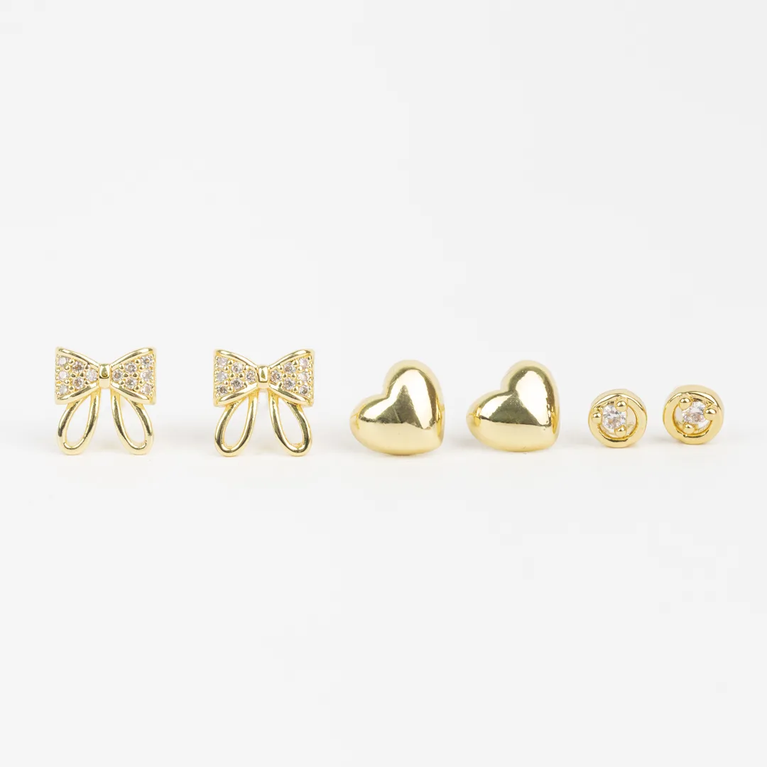 KIT DE 3 AROS BAÑADOS EN ORO
