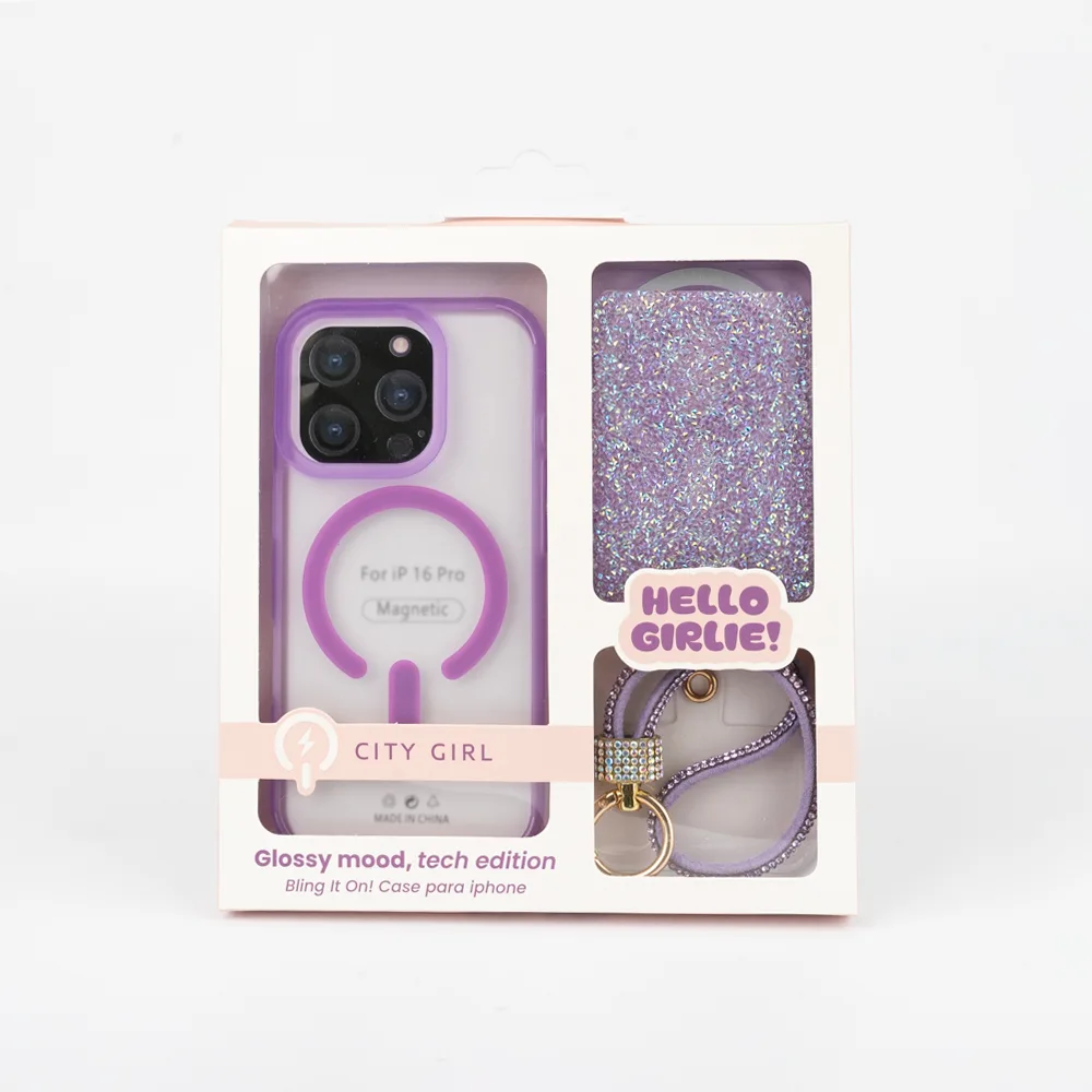 KIT FUNDA + LLAVERO IPHONE 16 PRO